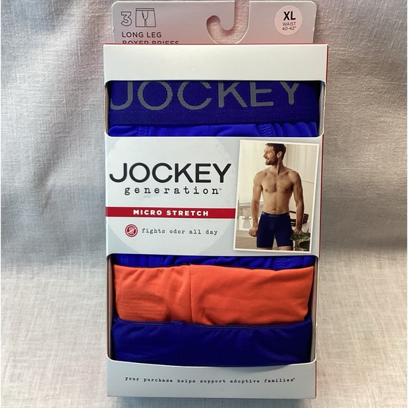 Jockey, Underwear & Socks, Jockey Generation Micro Stretch Mens Long Leg  Boxer Briefs 3 Pack Color Multi